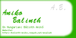 aniko balinth business card